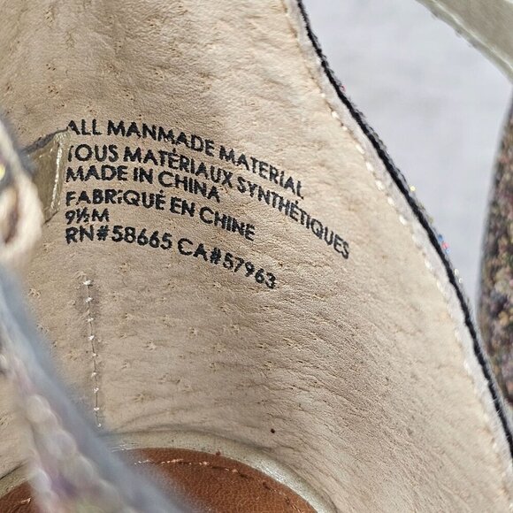 14th and Union Glittery Metallic Strappy Stiletto High Heel Sandals Women 9.5M - Picture 5 of 8